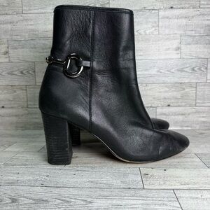Johnston and‎ Murphy Black Leather mid Ankle Boots size 7.5 round toe zip up